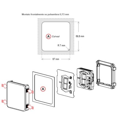 DISPLAY DMG DB2 BANKSY LOP - MULTIPARALLELO 12-24V MONTAGGIO FRONTALE (DIM. 69,8×67 MM)