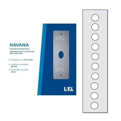 PULSANTIERA LISCIA MOD. HAVANA 10 FORI D.32 UNICA FILA - L. 90 MM