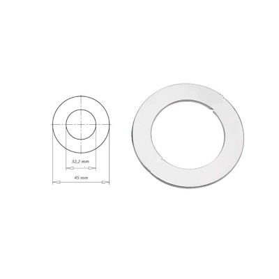 ADATTATORE PER PULSANTE D.32 - D. ESTERNO D.45 MM - ACCIAIO INOX SB