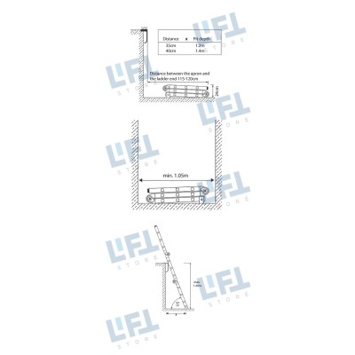 SCALETTA FOSSA RETR. H.2,56 M - PIEGHEVOLE CON CON TATTO E CATENA - NORMA EN 81.20