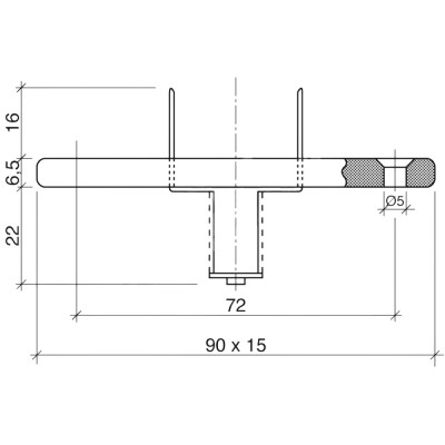 SERRATURA BASSETTI P/M NS100 EP BOC.LUNGO CROMATO POMOLO CROMATO + COLLARE CROMATO