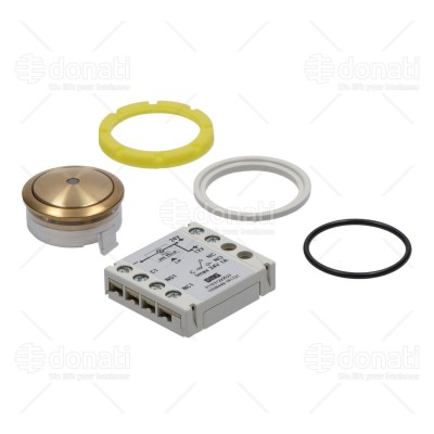 PULSANTE PANZER IN PVD DMG CLASSIC INOX - 24V ILL.ROSSA D.CONTATTO