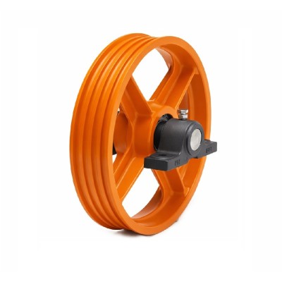 PULEGGIA DI RINVIO FV D.450X5X9-11MM + ALBERI + SU PPORTI ESTERNI